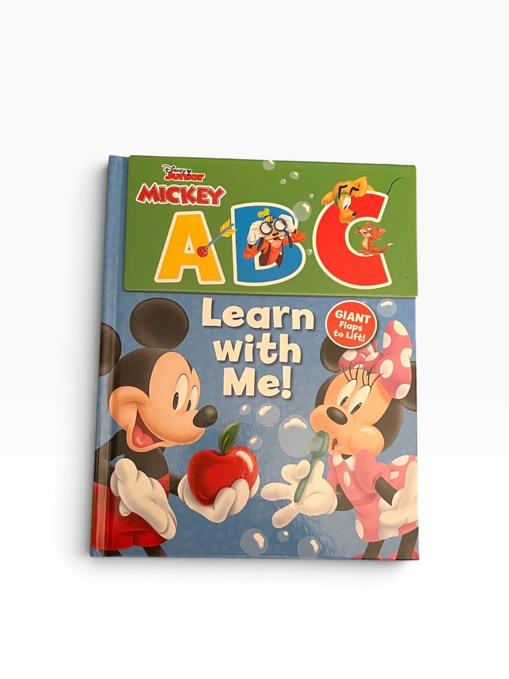 ABC Learn With Me! NWOT Board Book with Giant Flaps To Lift - Blue/Green Cover
